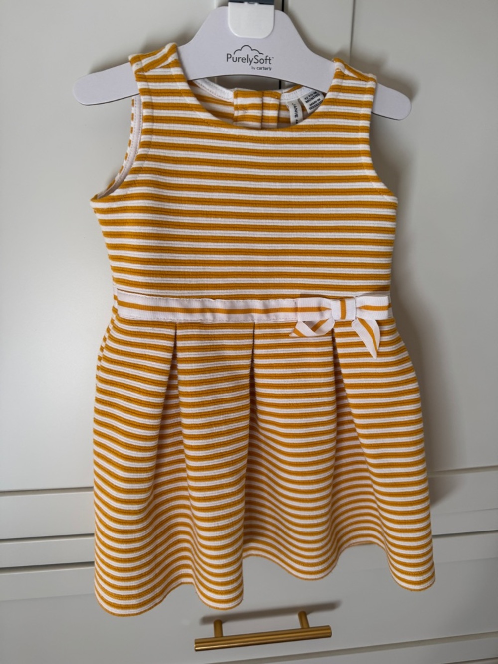 Janie and Jack Striped Yellow & White Baby Dress, size 12-18 months